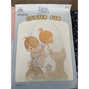 Vintage 1990 Precious Moments Sticker Fun Coloring Activity Book Golden 2285-14